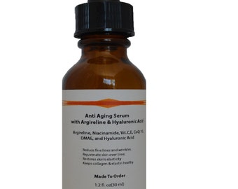 Argireline Anti Aging Serum with Vitamin B3 Niacinamide, Vitamin C, Vitamin E, CoQ-10, DMAE, and Hyaluronic Acid 1.2oz