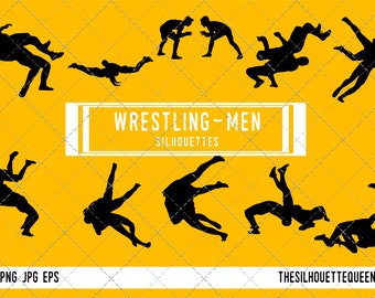 Man Wrestling silhouette, Male Wrestling clipart, Boy Wrestling sports vector, Boys Svg, png, eps, jpg
