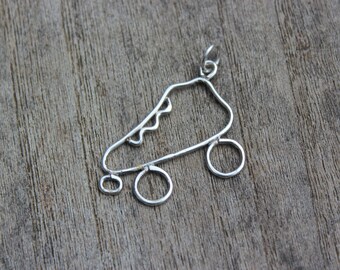 Sterling silver roller skate pendant