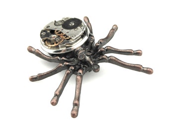 Arachnid Brooch - Gothic Spider Brooch - Tarantula Brooch - Black Widow Brooch Steampunk Spider Pin Halloween Spider Pin Steampunk Gift Idea