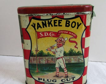 Antique Yankee Boy Plug Cut, Scotten, Dillon Co. Detroit Tobacco Tin