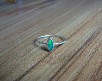 925 Sterling Silver Marquis Opal Ring