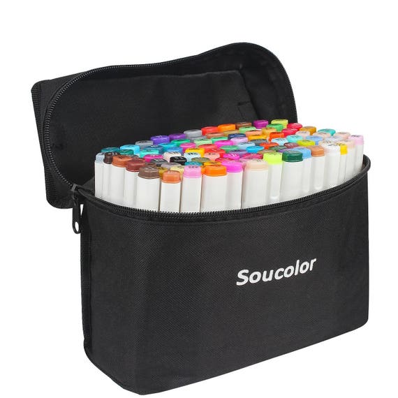 100 Markers Artist Set Set of 100 Marker Pens Twin Dual