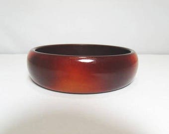 Tortoise Shell Bangle Bracelet / Faux Tortoise Shell Plastic Resin Bracelet