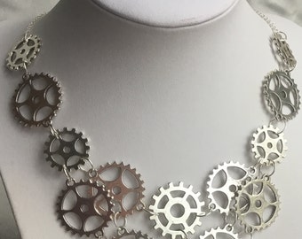 Steampunk Gear Necklace, Steampunk Jewelry, Gear Jewelry