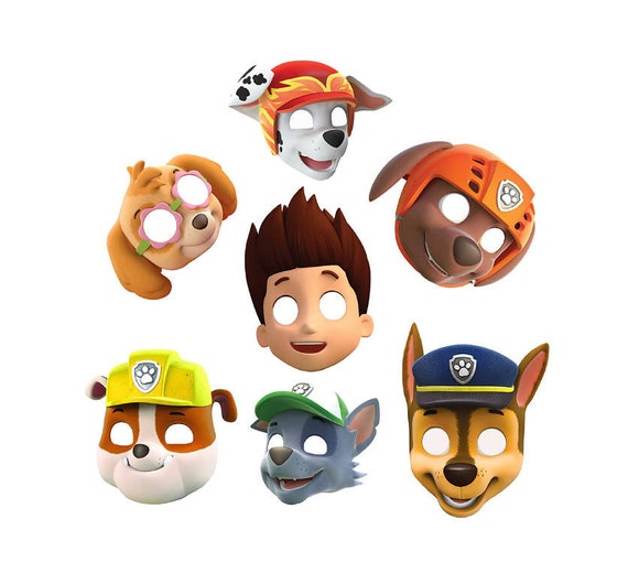 This is an image of Punchy Paw Patrol Printable Masks It's just a picture of Punchy Paw Patrol Printable Masks