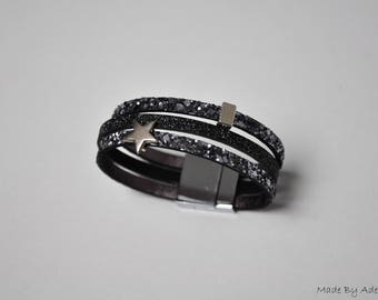 Cuff glitter - black & charcoal