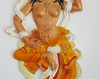 Sunshine Goddess- wall art/ sculpture/ Buddhist wall decor / Tibetan wall art / Interior Decor / Sculptural Wall Art /Dharma design/ art