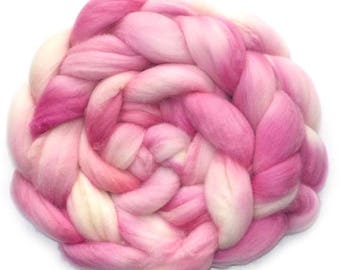 Roving Hand Dyed Cashmere Baby Camel Superfine Merino 25/25/50 Combed Top, 4.0 oz., Pretty in Pink