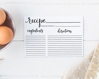 editable recipe card template free