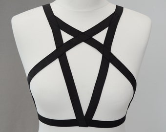 Harness Bra Bondage Lingerie, Chest Harness, Harness Lingerie, Body Harness, Erotic Lingerie, burlesque costume, BDSM bralette