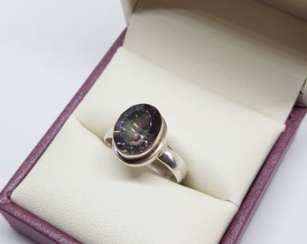 SALE Mystic topaz silver ring - size 5.5 - estate ring - vintage ring - promise ring - gift for her - engagement ring - on sale - clearance