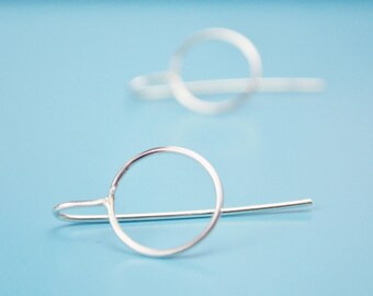 Minimalist sterling silver earrings, handmade earrings, geometric earrings