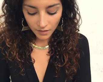 Small Kalani Hoop Earrings- Brass Earrings- African Tribal Jewelry- Boho Earrings- Nakila Collective