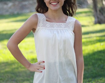 Women Peasant Blouse in Cotton, Boho style Peasant tops - Bachelorette party shirts