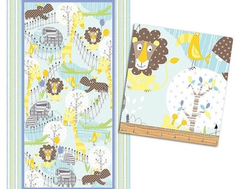 Zoo Baby Panel 23In X 44 In ~Chldren'S Cotton Fabric By Bennartex