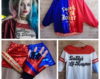 harley quinn costume shirt and jacket