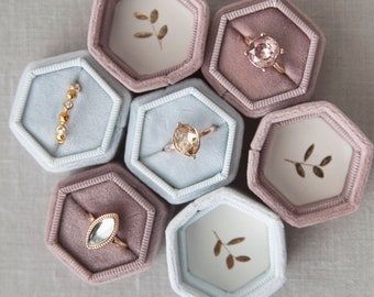 Velvet Ring Box with Monogram option