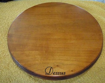 VERY NICE THICK WOODEN ROUND BASE PATINA