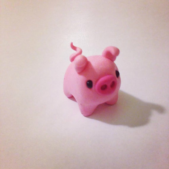 Download Polymer Clay Miniature Pink Pig Kawaii Style