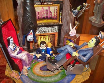 The Munsters, monster model, aurora model, scale model by Polar Lights of the Munsters Living Room