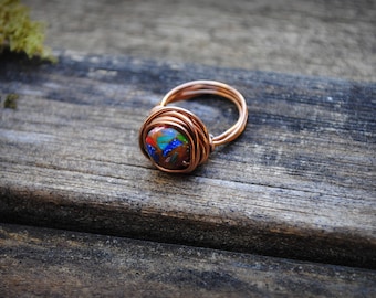 Uruvela - Magnesite Crystal Wire Wrap Ring