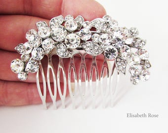 Small Rhinestone and Crystal Wedding Hair Comb, Sparkly Hair Jewellery for Wedding, Bridal Hair Comb, Silver Crystal Hair Comb for Bun