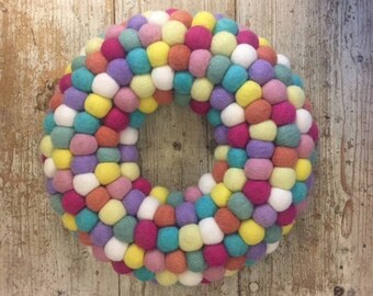Felt Wreath, Modern door wreath