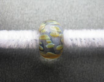 BORO Lampwork Bead, BORO Lampwork Focal, Lampwork Focal, Periwinkle Blue, Yellow, Opals, Lampwork Beads, Artisan Lampwork, Handmade - HGD403