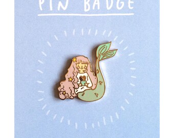 Mermaid Enamel Pin | cute mermaid pin badge