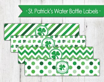 St. Patrick's Day Water Bottle Wrappers - Instant Download