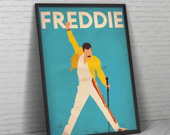 Freddie Mercury, Freddie Mercury Poster, Queen, Poster, Wall Art, Queen Poster, Music, Music Poster, Freddie Mercury Art, Brian May, Print.