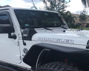 Jeep Wrangler outlined Wrangler hood decals