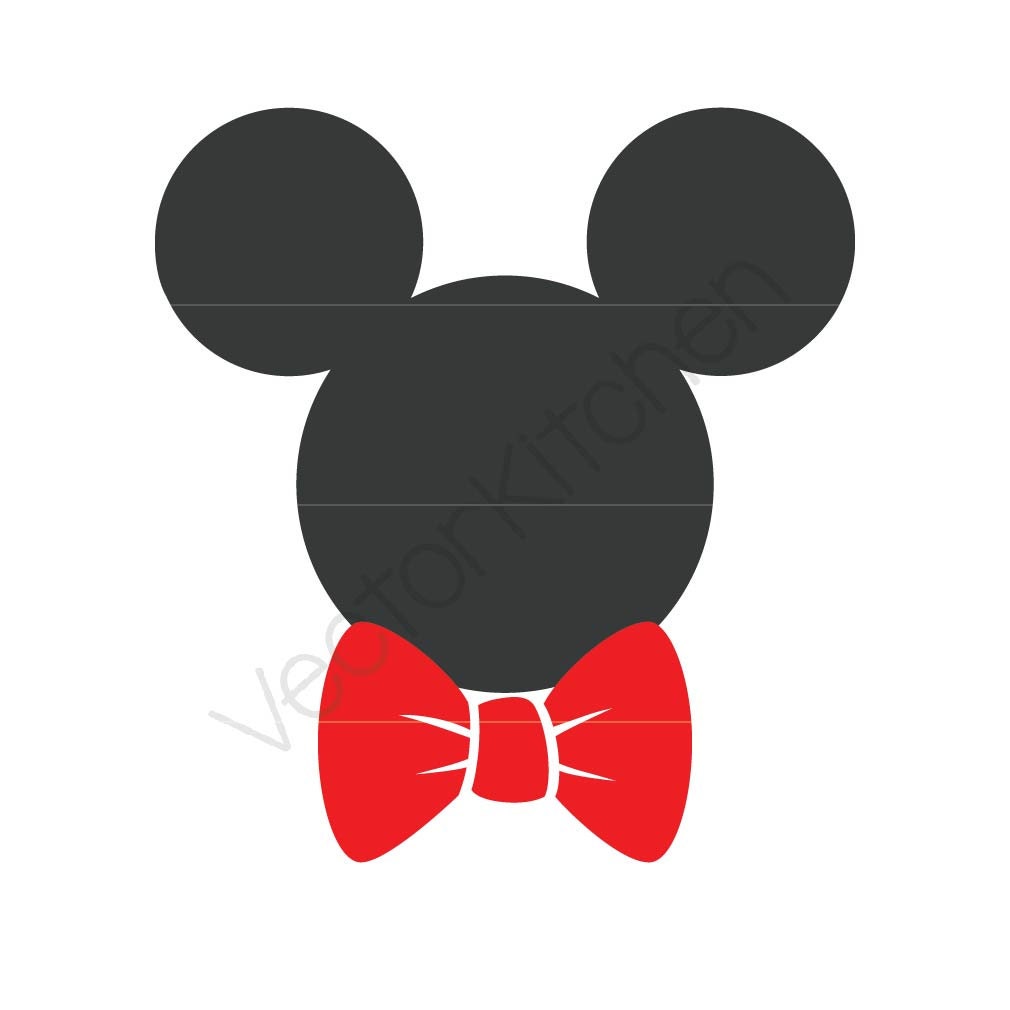 Download Mickey Bowtie Inspired Cutting Template SVG EPS Silhouette