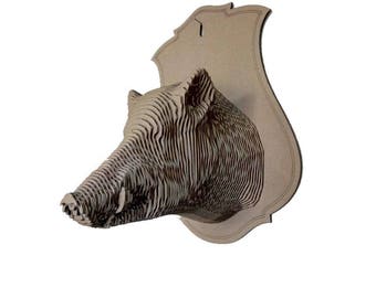 Cardboard Boar trophy head