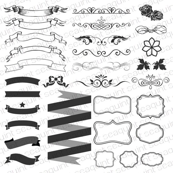 Ornate Banner Clipart Frame Clipart Border Clipart 