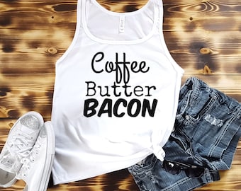 Keto Tank, Coffee Butter Bacon, Keto Strong Shirt, Keto Shirt, UNISEX Tank Top, Fitness Tank, Gym Tank, Workout Tank