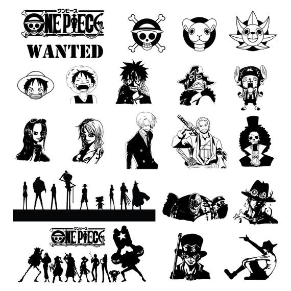 Download One Piece Svg/Eps/Png/Jpg/ClipartsPrintable Silhouette and