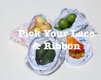 Reusable Produce Bags Produce Bags Veggie Bag Eco Friendly Kitchen Eco Mom Market Bag Fruit and Veggies Mesh Produce Bag Lace Bag