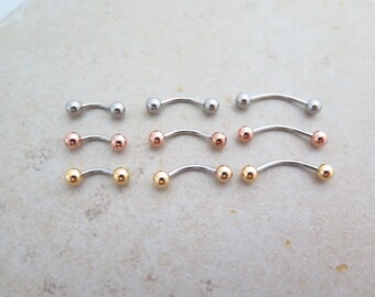 Curved Barbell piercing 4mm ball /Tragus Piercing/CartilagePiercing/TragusPiercing/SinglePiercing/Piercing/Helix/Conch/Rook/Body Piercing