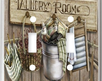 Laundry Room Wash Board Basket image 3 Light Switch Cover Plate or Outlet Home Decor Free Shipping in U.S.!!!