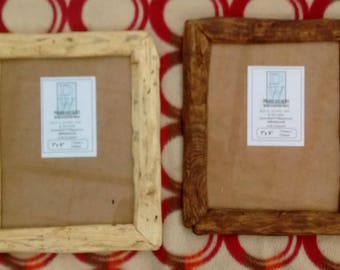 Rustic/driftwood style frames in locally sourced,recycled hardwood.Medium dark or clear beeswax finish.To fit 7"x9".Free U.K. shipping