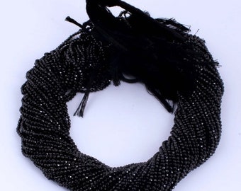 April Sale 10 strands Black Spinel AAA Quality Facet Rondelles 3.5-4mm 13.5 inch strand ISR-008