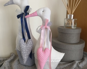 Colorful fibre art geese/goose