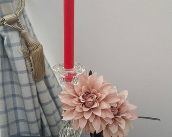 Heavy cut glass candlestick/ships worldwide from UK
