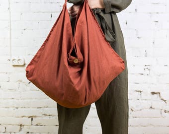 Linen shopping bag, Linen beach bag, Natural linen, Vegan bag, Big tote bag, Summer bag, Linen tote bag/LT0002