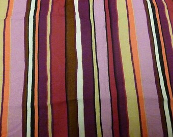 Shades of fuschia purple stripe viscose fabric