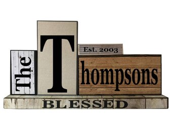 Custom Farmhouse Handmade Wood Decor -- Custom Family Name Set -- Wood Décor - Neutral Colors
