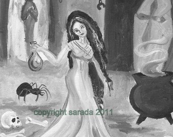 Silent Laboratory spooky gothic alchemy Halloween dungeon art matte 5 x7 reproduction