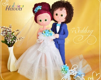 Crochet Pattern - Bride and Groom (Amigurumi Doll Pattern)